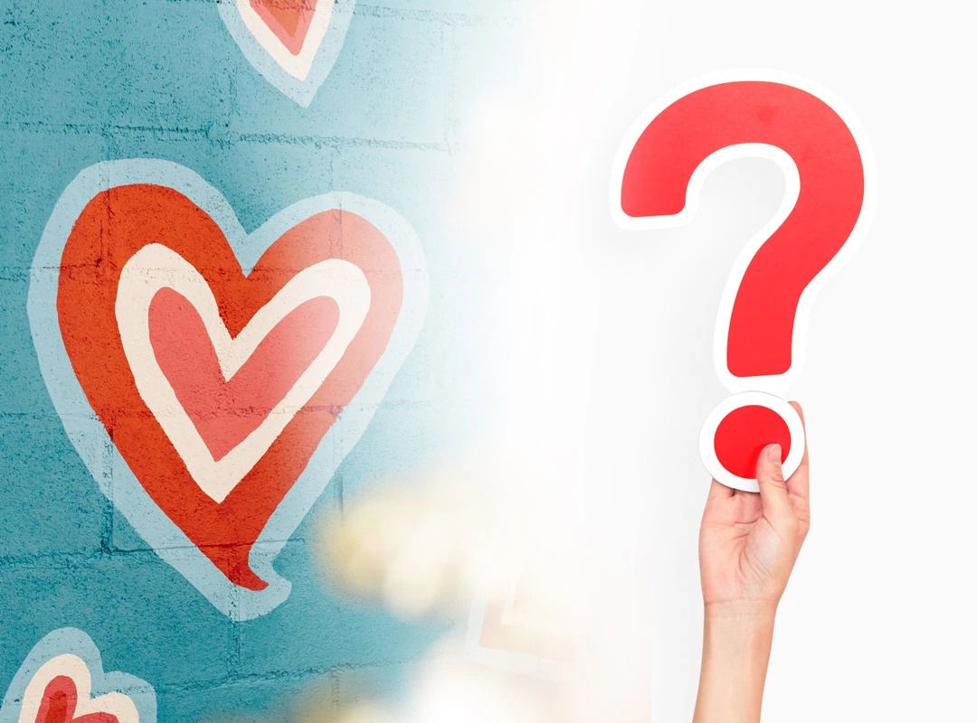 Se muestra un signo de pregunta y un corazón y la pregunta ¿Conoces la Hormona del Amor?